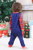 Royal Blue Print Plaid Christmas Matching Family Pajamas