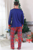 Royal Blue Print Plaid Christmas Matching Family Pajamas