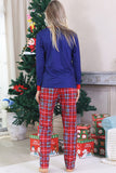 Royal Blue Print Plaid Christmas Matching Family Pajamas