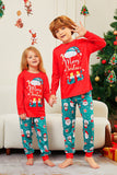 Red Merry Christmas Santa Print Family Matching Pajamas