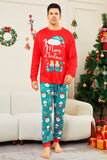 Red Merry Christmas Santa Print Family Matching Pajamas