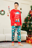 Red Merry Christmas Santa Print Family Matching Pajamas