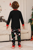 Black Christmas Santa Print Family Matching Pajamas Sets