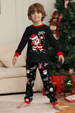 Black Christmas Santa Print Family Matching Pajamas Sets