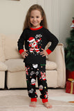 Black Christmas Santa Print Family Matching Pajamas Sets