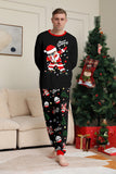 Black Christmas Santa Print Family Matching Pajamas Sets
