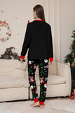 Black Christmas Santa Print Family Matching Pajamas Sets