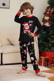 Black Christmas Santa Print Family Matching Pajamas Sets