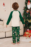 Dark Green Christmas Print Santa Family Matching Pajamas Sets