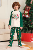 Dark Green Christmas Print Santa Family Matching Pajamas Sets