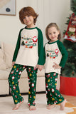 Dark Green Christmas Print Santa Family Matching Pajamas Sets