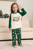Dark Green Christmas Print Santa Family Matching Pajamas Sets