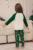 Dark Green Christmas Print Santa Family Matching Pajamas Sets