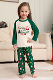 Dark Green Christmas Print Santa Family Matching Pajamas Sets