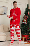 Red Print Tree Long Sleeve Christmas Family Matching Pajamas