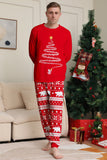 Red Print Tree Long Sleeve Christmas Family Matching Pajamas