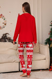 Red Print Tree Long Sleeve Christmas Family Matching Pajamas