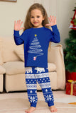 Red Print Tree Long Sleeve Christmas Family Matching Pajamas