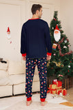 Navy Merry Christmas Print Family Matching Pajamas Set