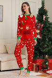 Christmas Cozy Red Print Family Matching Pajamas Set