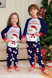 Grey Blue Snowman Print Christmas Family Matching Pajamas