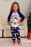 Grey Blue Snowman Print Christmas Family Matching Pajamas