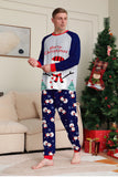 Grey Blue Snowman Print Christmas Family Matching Pajamas