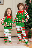 Green Horizontal Stripe Print Christmas Family Matching Pajama Set