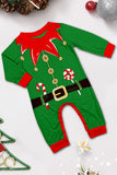 Green Horizontal Stripe Print Christmas Family Matching Pajama Set