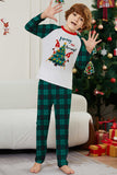 Green Merry Christmas Plaid Print Family Matching Pajamas Set