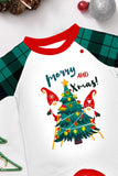 Green Merry Christmas Plaid Print Family Matching Pajamas Set