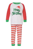 Red and White Stripes Long Sleeve Christmas Family Matching Pajamas Set