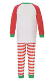 Red and White Stripes Long Sleeve Christmas Family Matching Pajamas Set