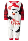 Red Printed Plaid Long Sleeve Christmas Family Matching Pajamas Set