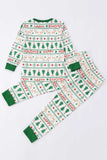 White Christmas Tree Printed Matching Family Pajamas