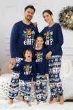 Navy Reindeer Printed Christmas Family Matching Pajamas