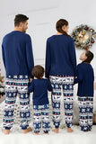Navy Reindeer Printed Christmas Family Matching Pajamas