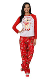 Red Animals Printed Long Sleeve Christmas Matching Family Pajamas