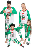 Green Stripes Print Christmas Family Matching Pajamas Set