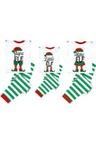 Green Stripes Print Christmas Family Matching Pajamas Set