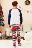 2 Piece Green Round Neck Christmas Tree Printed Family Pajama Sets