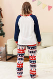 2 Piece Green Round Neck Christmas Tree Printed Family Pajama Sets