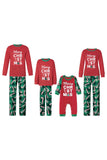 Green and Red Christmas Printed Family Matching Pajamas Set