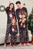 Dark Grey Christmas Printed Long Sleeves Family Matching Pajamas Set