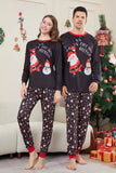 Dark Grey Christmas Printed Long Sleeves Family Matching Pajamas Set