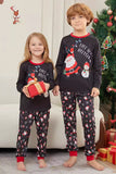 Dark Grey Christmas Printed Long Sleeves Family Matching Pajamas Set
