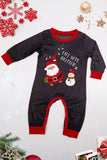 Dark Grey Christmas Printed Long Sleeves Family Matching Pajamas Set