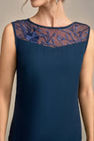 3 Pieces Navy Chiffon Long Sleeves Choir Pant Suits