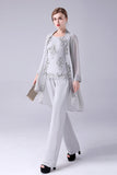 Navy 3 Piece Embroidered Choir Pant Suits