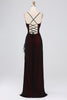 Load image into Gallery viewer, Sheath Black Red Spaghetti Straps Bridesmaid Dress With Elasticity